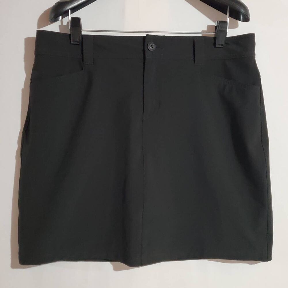 Eddie Bauer Adventure Active Stretch Skort Womens Size 8 Black Sport Hiking Golf